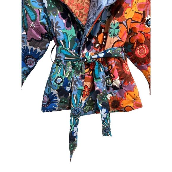 CeliaB Snowdon Quilted Tie Belt Floral Reversible Coat Multicolor Women's Medium - Picture 4 of 14